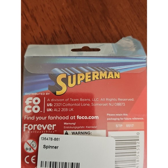 DC Comics Superman Fidget Spinner Blue/Red/Yellow FOCO - New - Picture 3 of 3